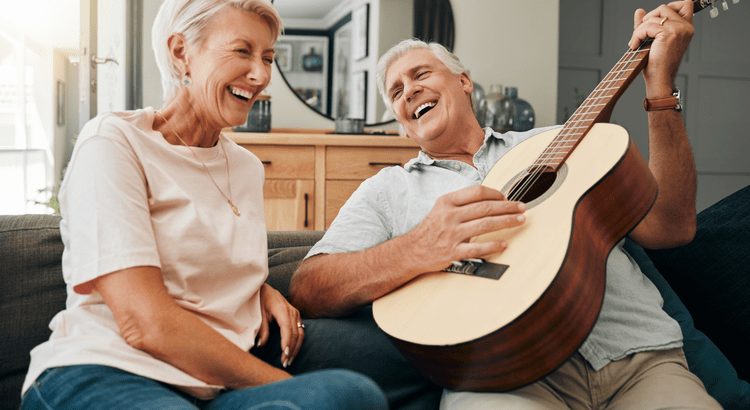 Baby boomer couple downsizing into smaller home